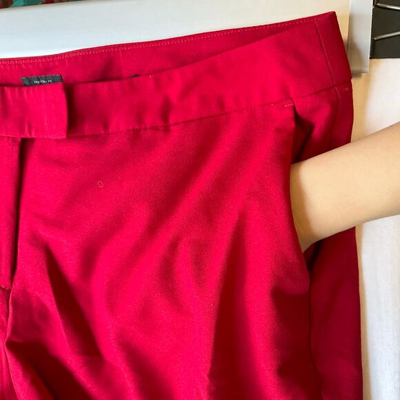 Worthington Women Formal Pants size 18 US High Rise Modern Fit Slim Leg Red - Picture 8 of 11